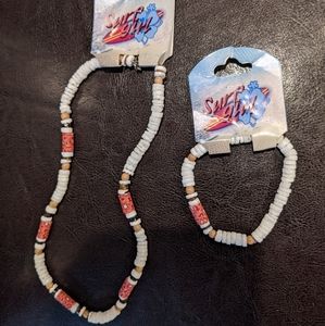 Shell Beaded Necklace and bracelet set NWT